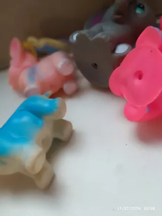 Set 4 Elefantini Vintage Gomma Giocattoli