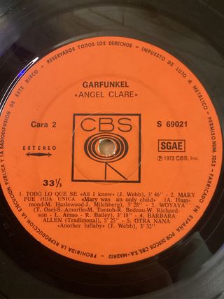 Art Garfunkel Angel Clare LP