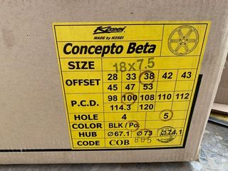 OUTLET!!! kosei BETA 7.5X18 5x100 et38 BFP
