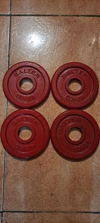 PESAS 4 DISCOS SALTER DE 0.5KG DE 30MM y MAS