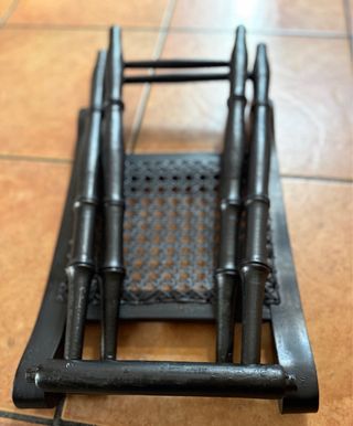 Taburete plegable madera y ratán