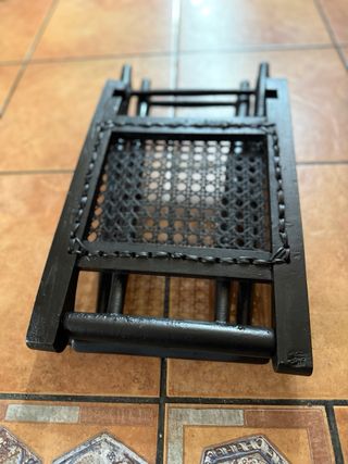 Taburete plegable madera y ratán