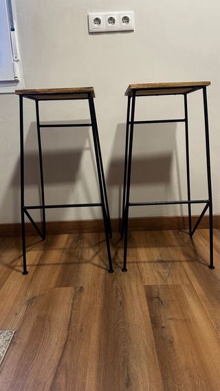 Taburetes altos madera y metal