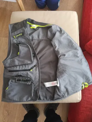 Chaleco pesca multi bolsillos gris