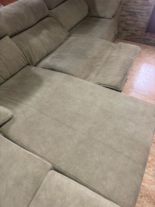 Sofá relax eléctrico tela beige/gris
