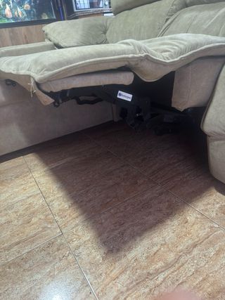 Sofá relax eléctrico tela beige/gris