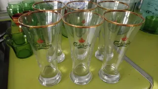 Vasos Cerveza Carlsberg Dorados
