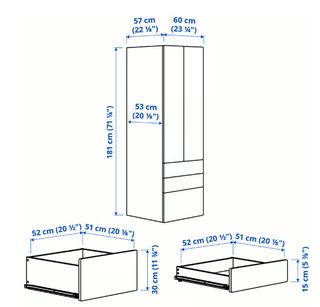 Armario infantil IKEA SMÅSTAD blanco