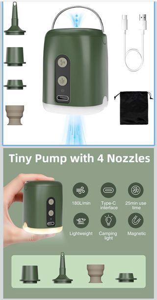 Mini Inflador Portátil con 4 Boquillas