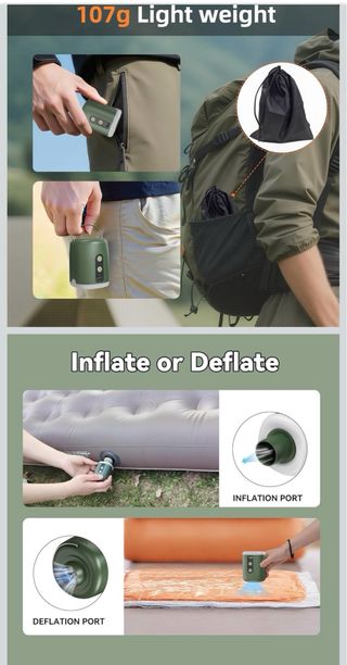 Mini Inflador Portátil con 4 Boquillas