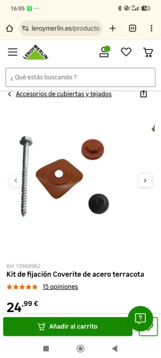 Kit fijación Coverite acero terracota