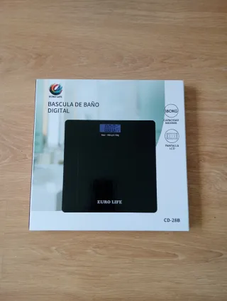 Báscula de baño cristal negra EURO LIFE