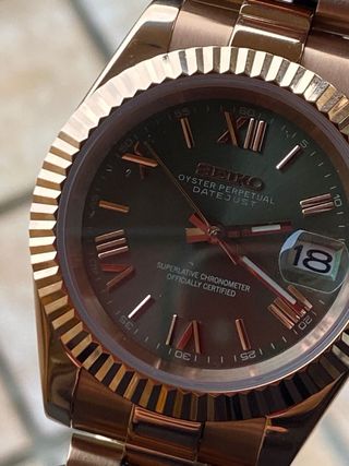 Seiko Mod Datejust Olive NH35 Automático