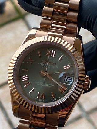 Seiko Mod Datejust Olive NH35 Automático