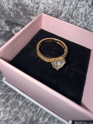 Anillo Pandora Corazón Oro Blanco original nuevo