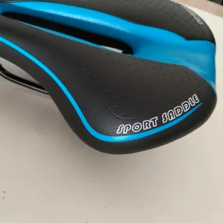 Pack Sillín y Puños Bicicleta Negro/Azul nuevos