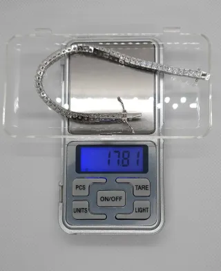 Pulsera Riviere Plata 925 Piedras Blancas