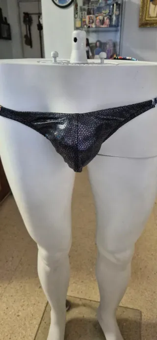 Bañador hombre negro plateado