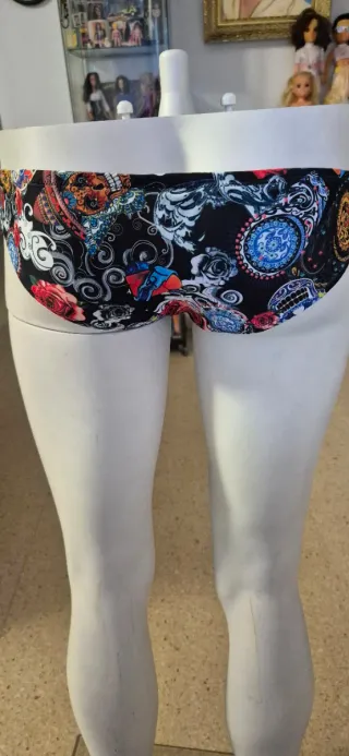 Bañador hombre negro plateado