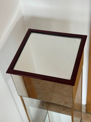 Mesita Decoración Madera, Cristal y Metal