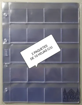 2 Pq 10 Hojas Abad 20 Huecos Monedas cartones