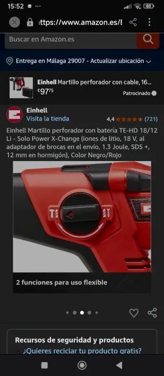 Taladro Percutor Einhell TE-HD 18 Li