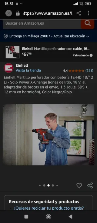 Taladro Percutor Einhell TE-HD 18 Li