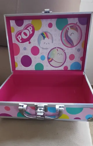 Maletín infantil rosa con unicornios