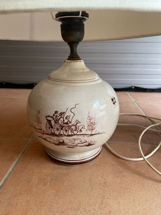 Pack 2 Lámparas Cerámica Beige y granate