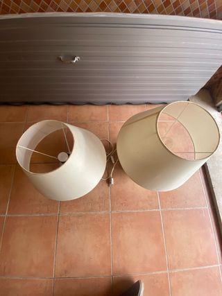 Pack 2 Lámparas Cerámica Beige y granate