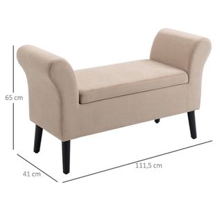 Banco de almacenamiento beige/gris