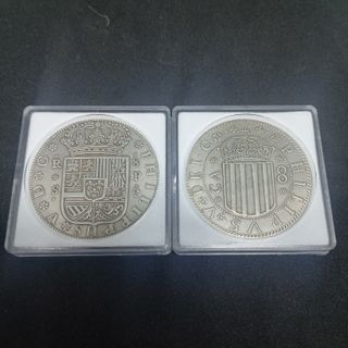 (N°35) ESPAÑA EXPOSITOR CON 2 MONEDAS DE COLECCIÓN