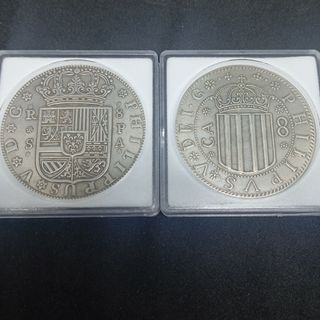 (N°35) ESPAÑA EXPOSITOR CON 2 MONEDAS DE COLECCIÓN