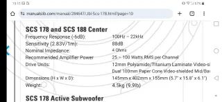 Altavoz JBL SCS 178 central
