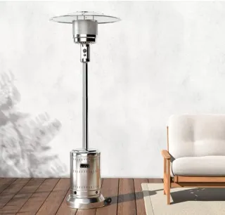 Estufa Exterior Gas 13kw acero y negra