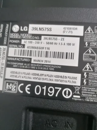 TV LG 39LN575S para despiece compro