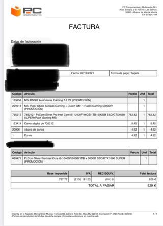 PC Gamer MSI como nuevo