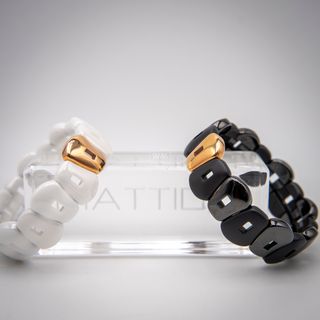 Pulsera Mattioli Cerámica Negra Oro Rosa