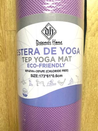 Esterilla violeta yoga/pilates 173x61x0,6cm