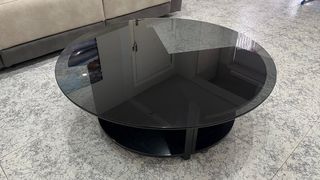 Mesa centro redonda cristal negro 100cm