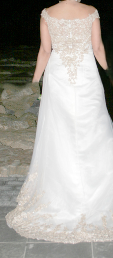 Vestido de Novia Blanco y Dorado