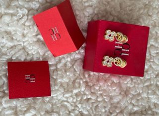 Pendientes CH Flor Circonitas Oro