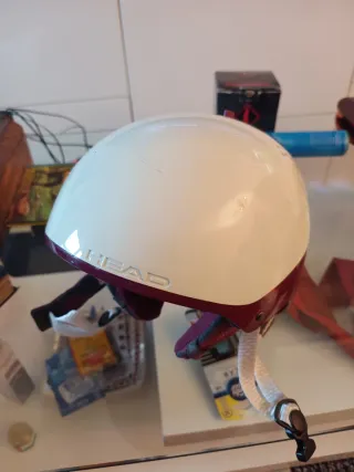 Casco de esquí HEAD blanco y burdeos