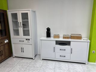 Muebles de Salón Vitrina y Bajo Blanco NUEVO