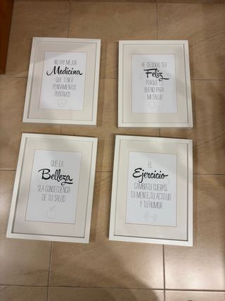 4 Cuadros Frases Positivas Decoración