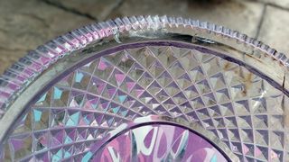 Jarrón alto de cristal tallado