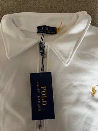 Sudadera Polo Ralph Lauren Blanca Cremallera