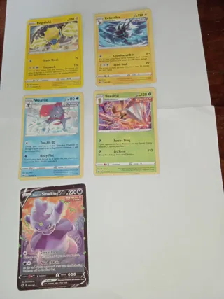 5 Carte Pokemon: Regieleki, Zebstrika, Weavile, Be