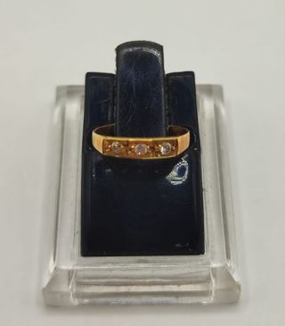 Anillo Bebe circonitas oro 18k, 0,6gr. Ref. G-076.