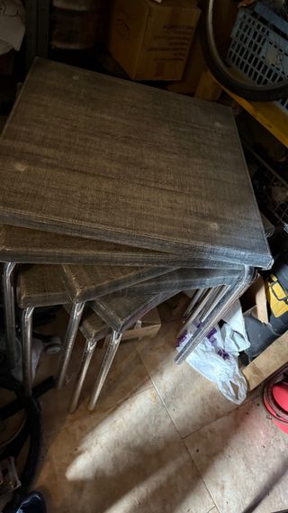 Mesas apilables de terraz